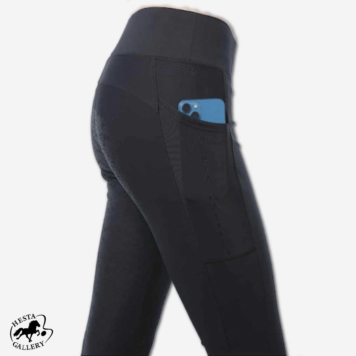 Jodphursridtights Hestagallery softshell, hög midja,  helskodda med silikon