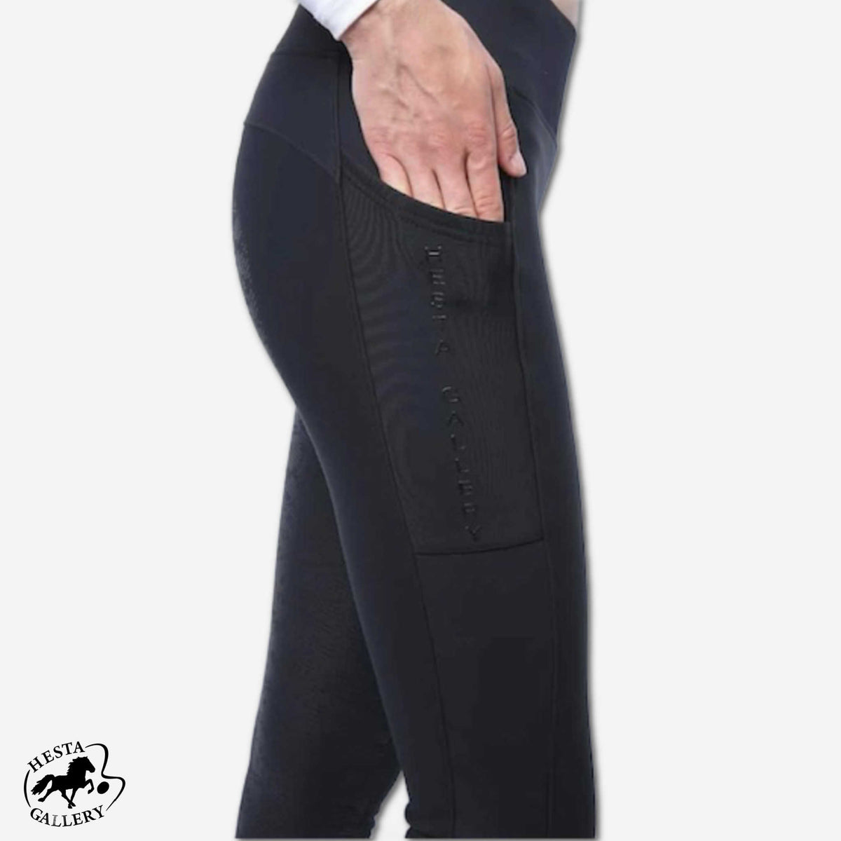Jodphursridtights Hestagallery softshell, hög midja,  helskodda med silikon