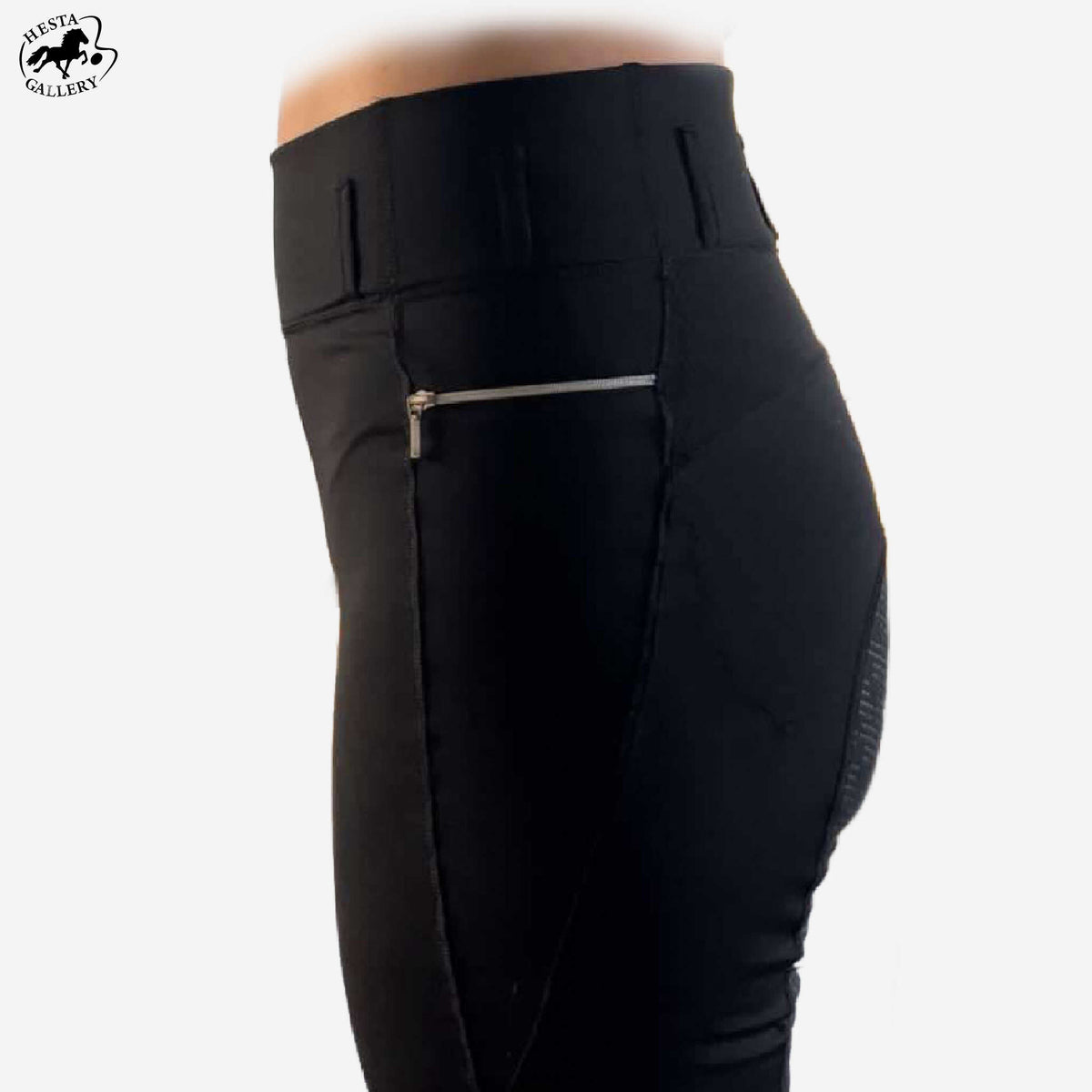 Jodphursridtights Hestagallery Grip, hög midja, helskodda med silikon