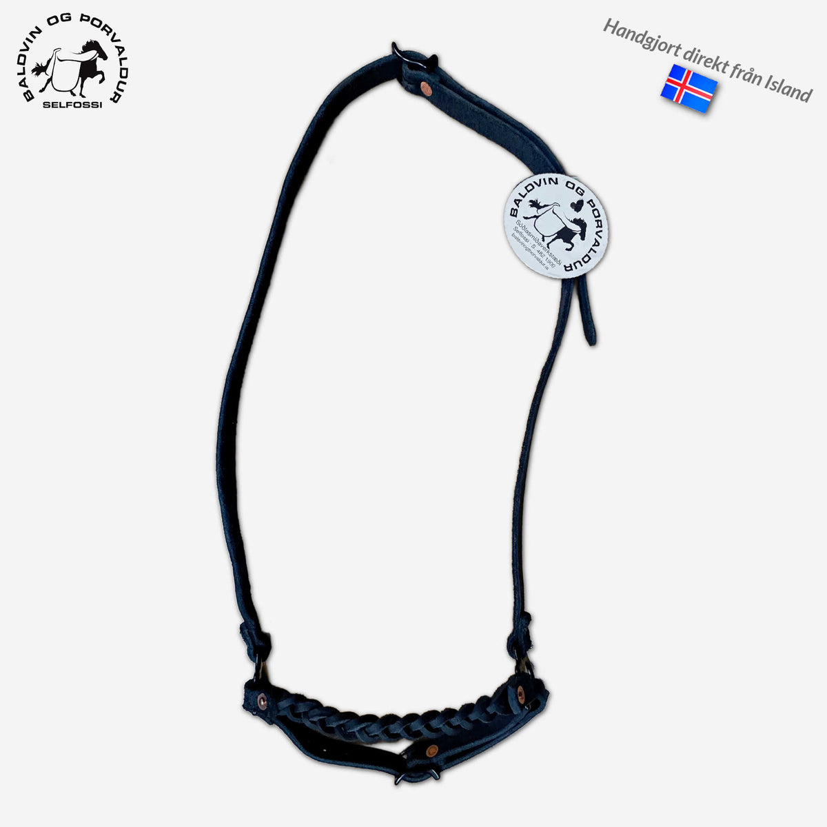 Noseband remont, handmade from Baldvin og Þorvaldur, braided in black or brown
