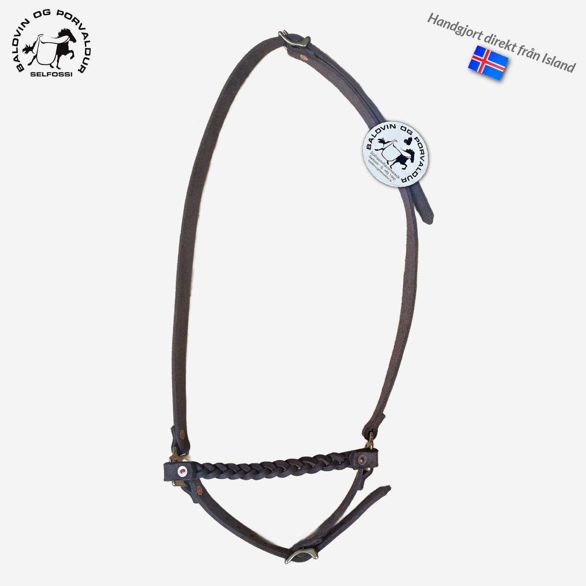 Noseband remont, handmade from Baldvin og Þorvaldur, braided in black or brown