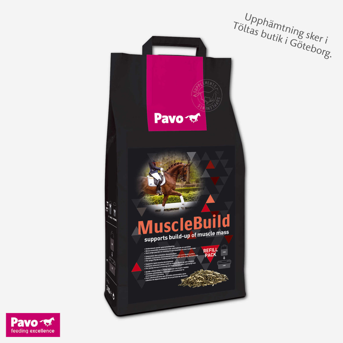 Kosttillskott Pavo MuscleBuild refill, 3kg