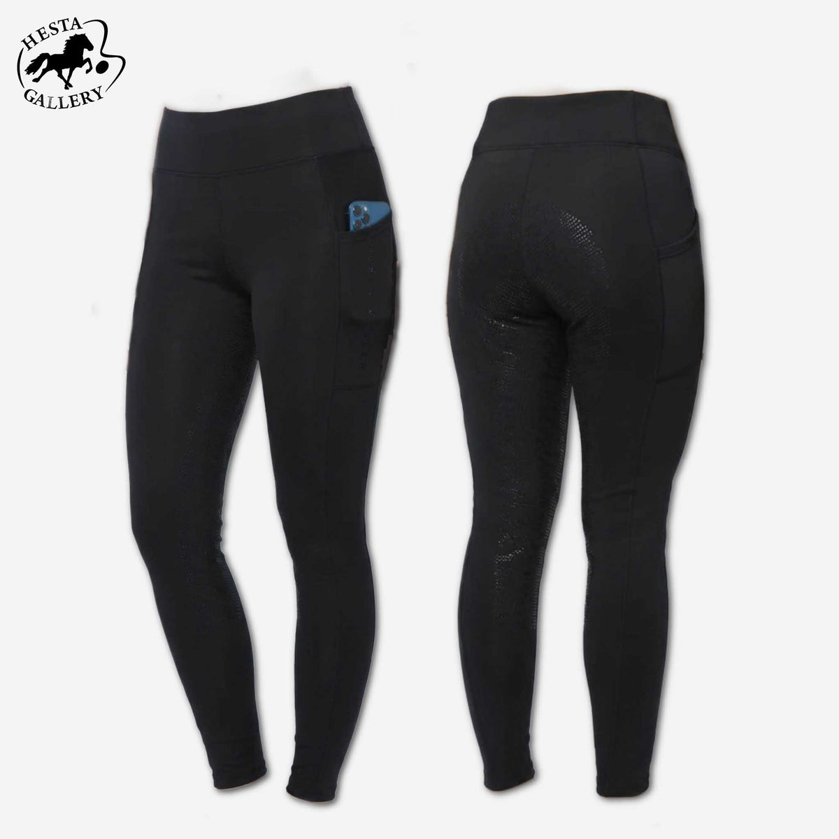 Ridtights Hestagallery vinter, fodrade med teddy, helskodda med silikon