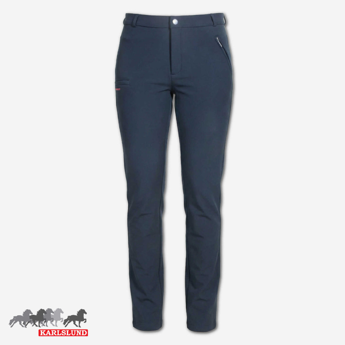 Jodhpursridbyxor Jökull i softshell, med mobilficka, helskodda läderimitation