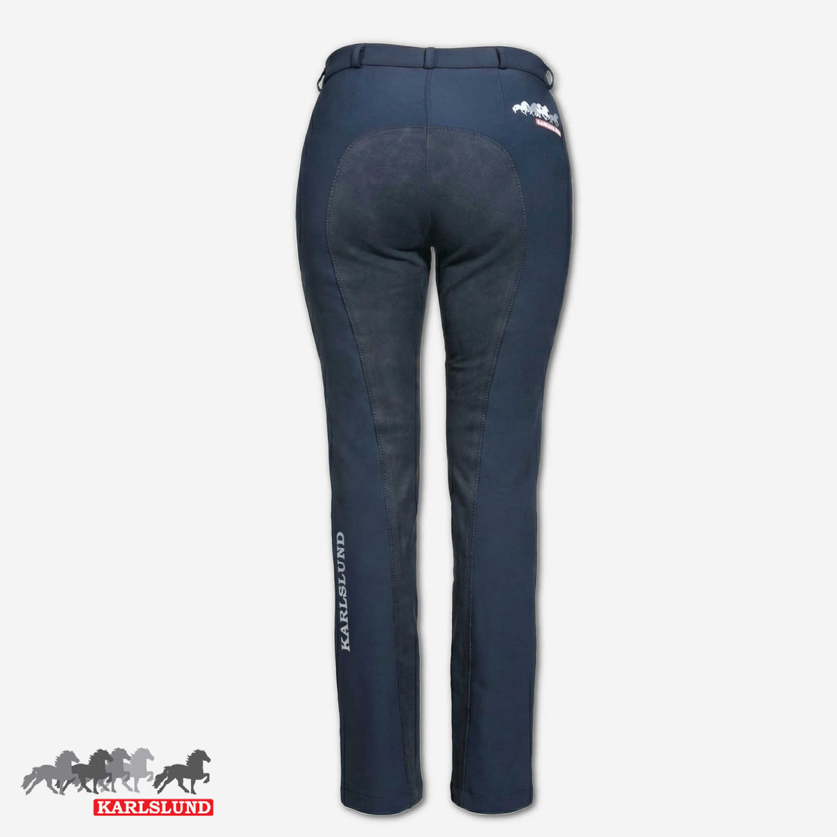Jodhpursridbyxor Jökull i softshell, med mobilficka, helskodda läderimitation