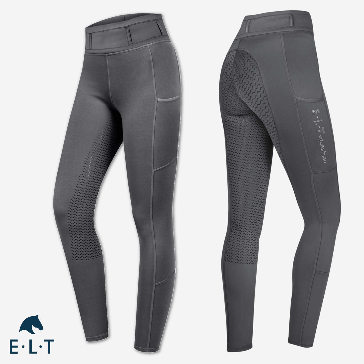 Ridtights ELT Ella Glam Teen, med mobilficka och strassdetaljer