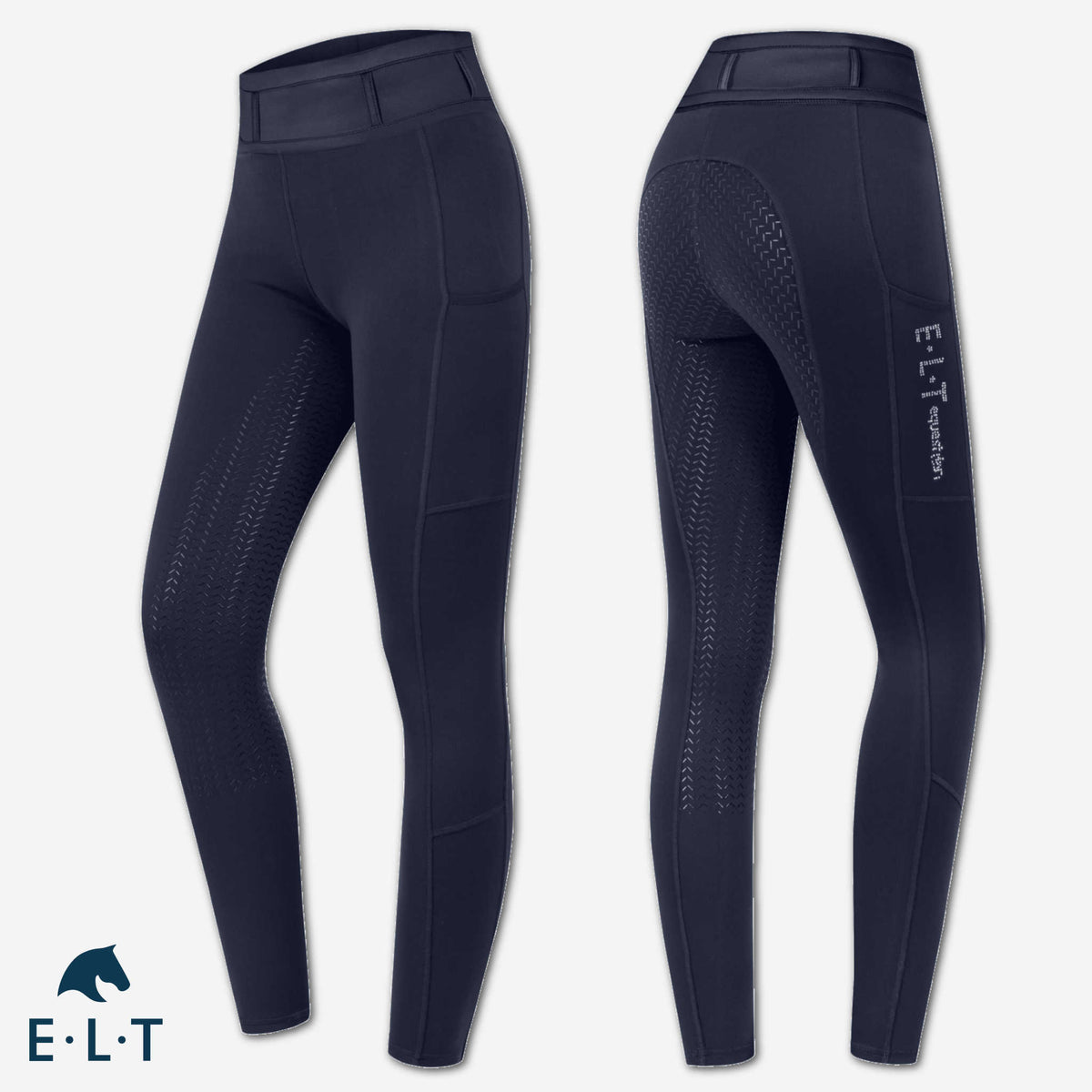 Ridtights ELT Ella Glam, med mobilficka och strassdetaljer