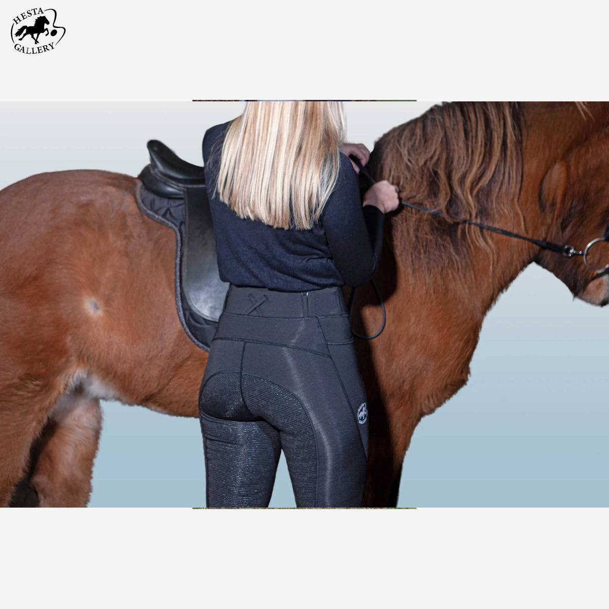 Jodphursridtights Hestagallery, hög midja,  helskodda med silikon