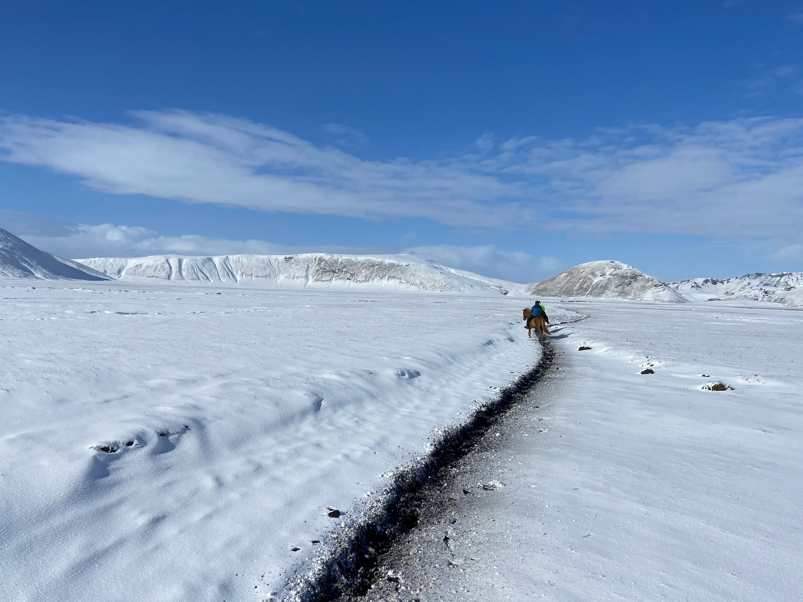 Print - Ridstig i snötäckt Fjallabaki - Tölta.se