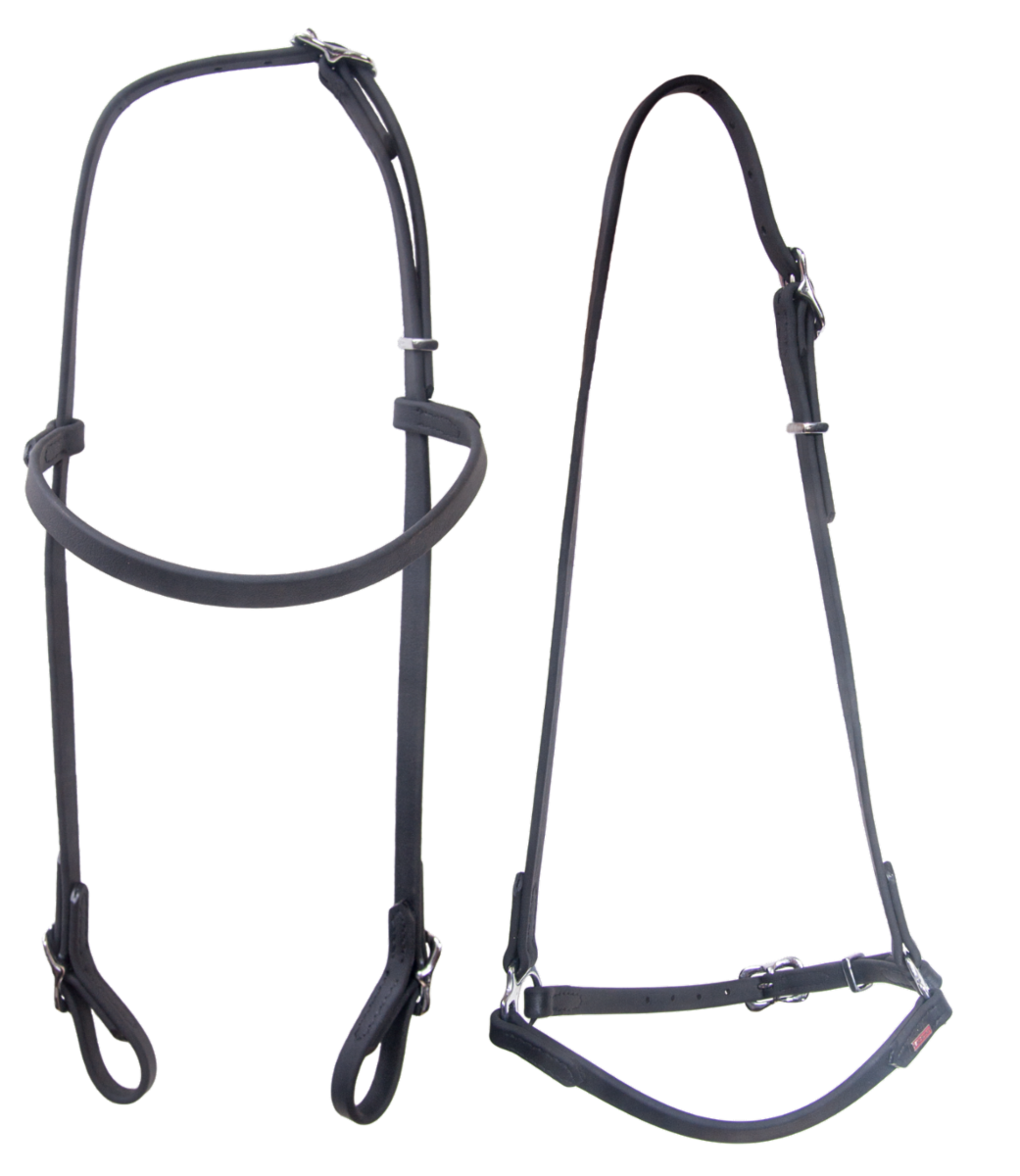 BioThane bridle, Black, chrome - Tölta.se