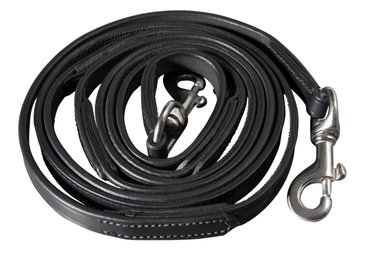 Hraun reins, Black, chrome - Tölta.se