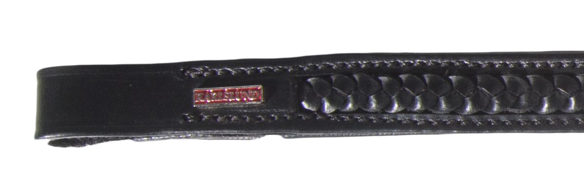 Pannband Kombi, i svart eller brunt läder med fläta
